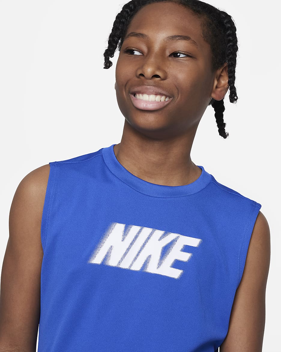 Nike Dri FIT Multi Big Kids Boys Sleeveless Training Top. Nike